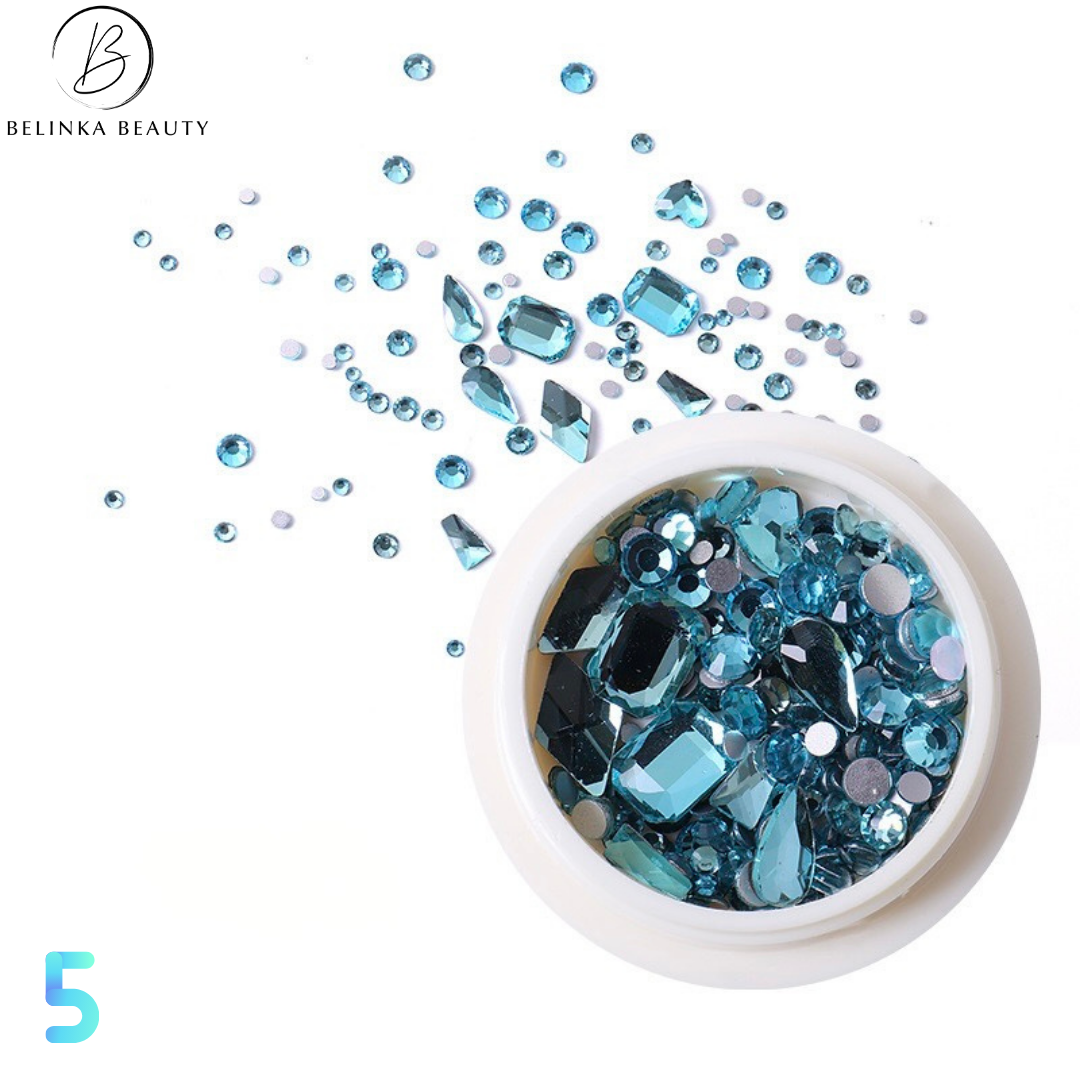 Mix of crystals for nails - Aqua Bohemica Set 5